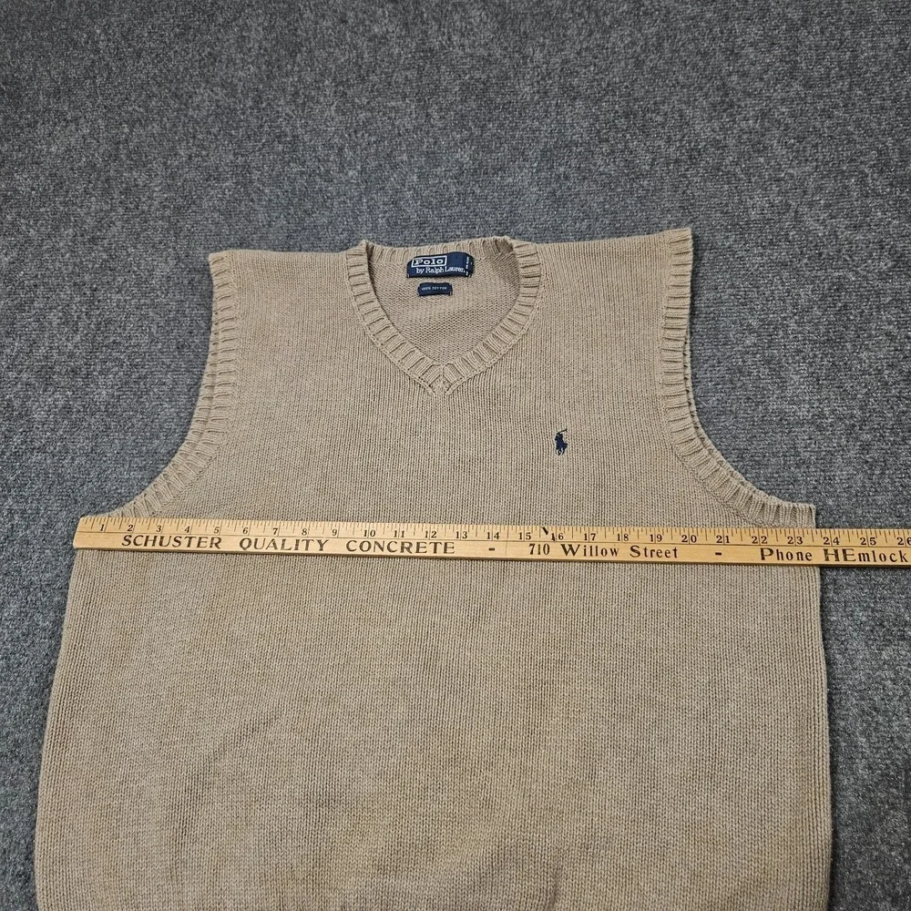 Vintage Polo Ralph Lauren Sweater Vest XL Tan Academia Preppy Classic Heritage‎